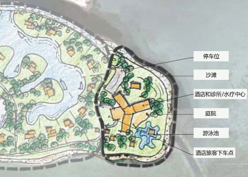 沙滩角酒店和水疗中心规划图